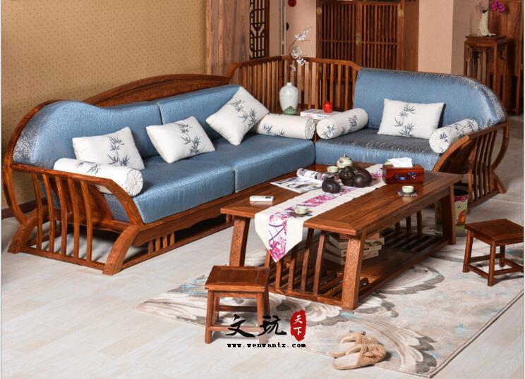 红木组合沙发西施贵妃沙发刺猬紫檀新中式客厅家具-1