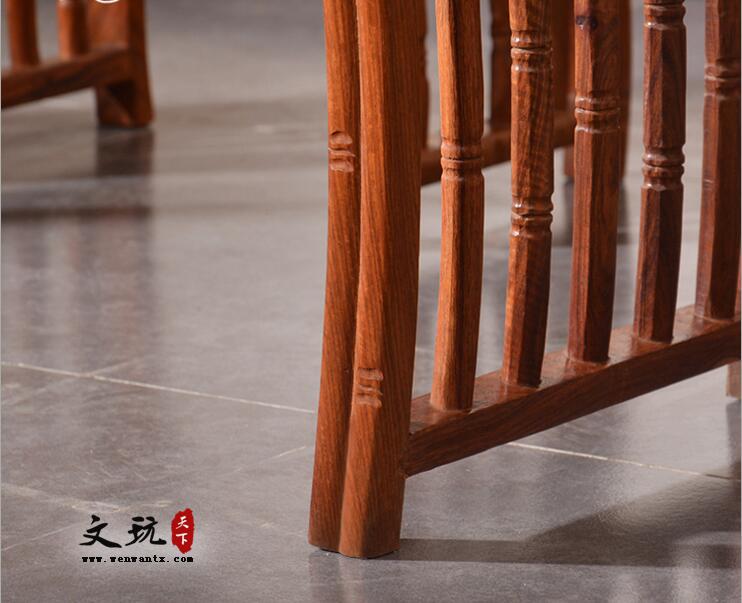 中式刺猬紫檀木竹节琴台 1.2米小画案几 红木琴台桌椅-5