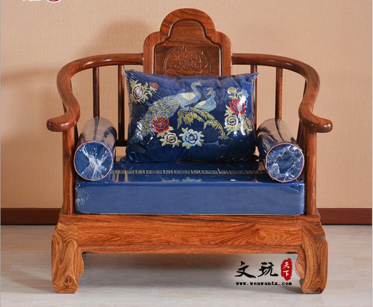 江南牡丹沙发茶几组合刺猬紫檀新中式实木沙发套件-4