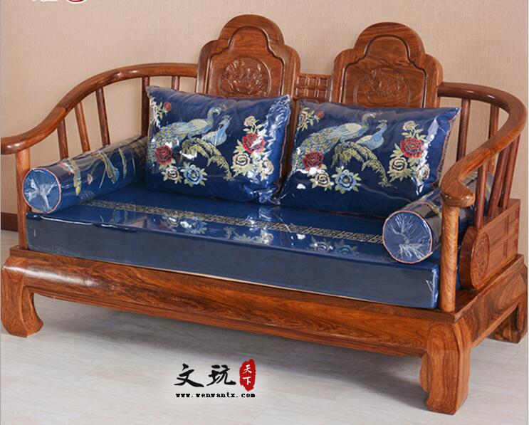 江南牡丹沙发茶几组合刺猬紫檀新中式实木沙发套件-3