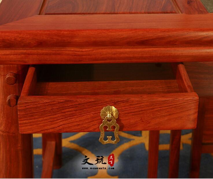 红木家具花梨木茶台刺猬紫檀新中式红木茶桌椅组合泡茶艺桌小茶桌-2