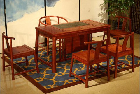 红木家具花梨木茶台刺猬紫檀新中式红木茶桌椅组合泡茶艺桌小茶桌