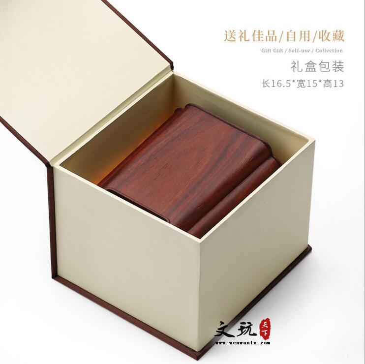 方形创意笔筒红木收纳摆件 实木质办公桌商务礼品笔筒-4
