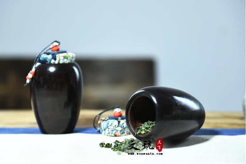 印度小叶紫檀茶叶罐创意家居用品紫檀木手工艺品-5