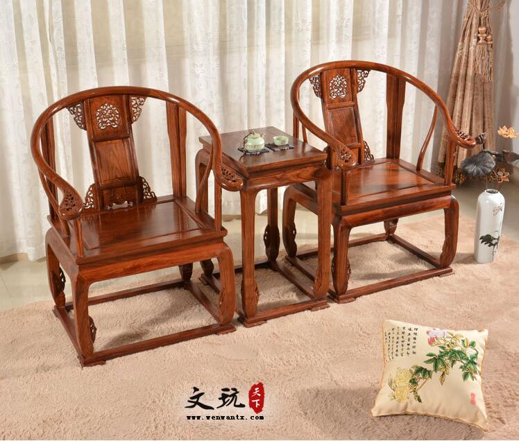 古典中式椅组合三件套明式红木家具皇宫椅-3