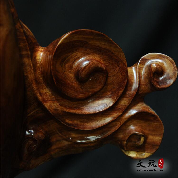 天然原木根雕老挝花梨艺术品办公家居观音摆件中国古典木质工艺品-4