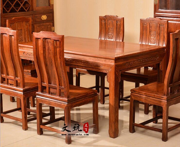 古典红木简约中式餐桌椅万字餐台餐厅家具-3
