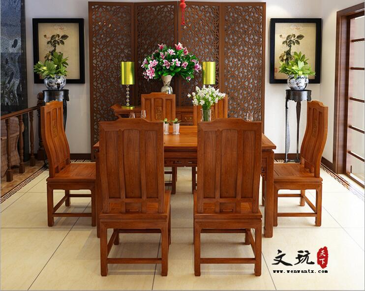 古典红木简约中式餐桌椅万字餐台餐厅家具-1