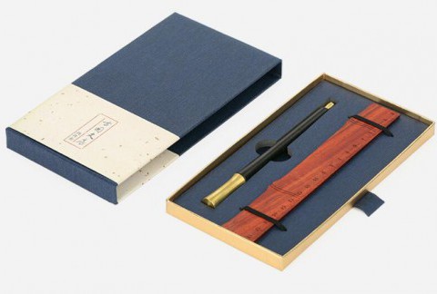 中国风礼物红木签字笔直尺套装定制创意礼品木质尺子中性笔