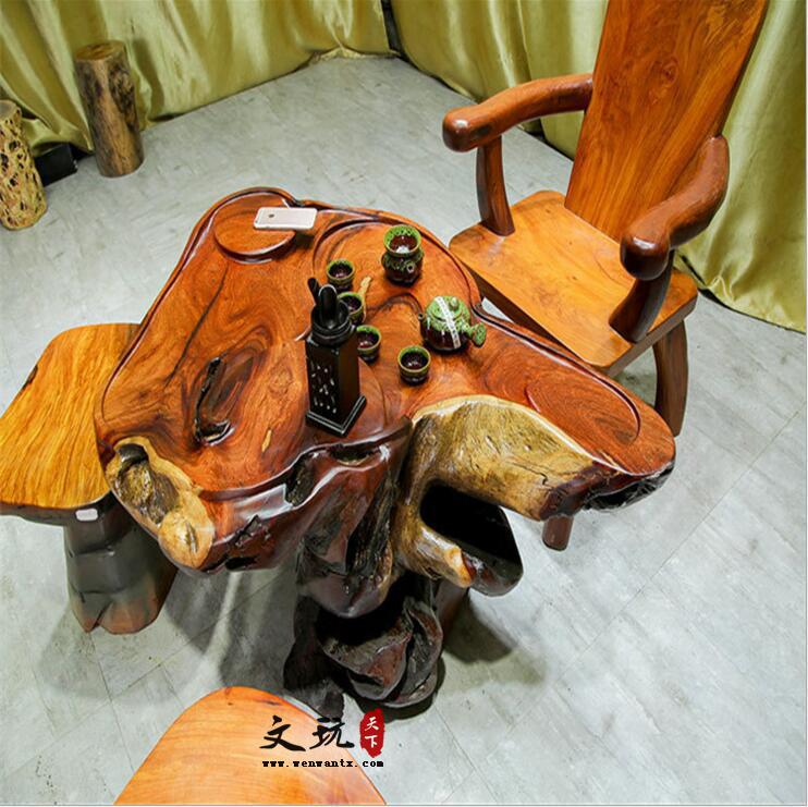 天然红木根雕缅甸花梨茶几办公家居泡茶桌中国古典茶台-3