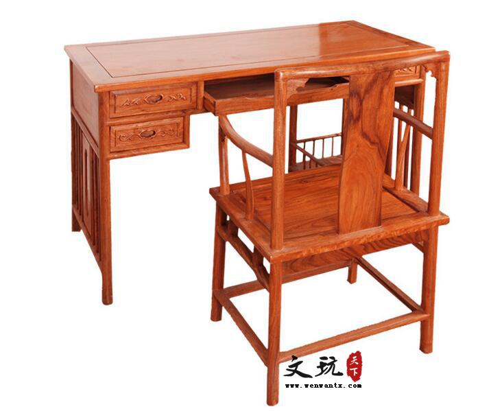 仿古中式全实木家用公司办公桌组合 明式红木电脑桌-5