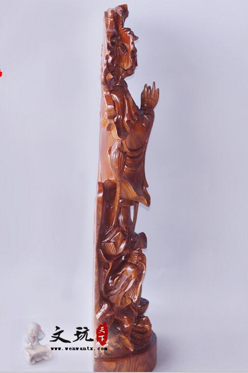刺猬紫檀木实木雕刻工艺礼品摆件 80*27*12cm 龙凤观音佛像-5